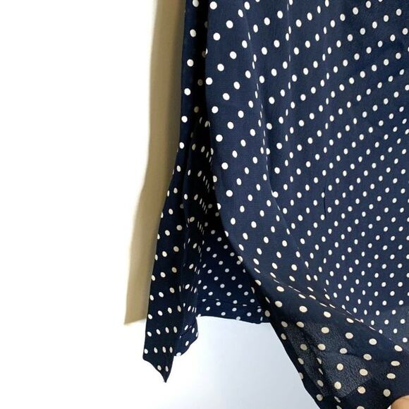 JM Collection Jennifer Moore Midi Skirt Polka Dot indigo harvest sun blue sz 10 - Picture 4 of 12